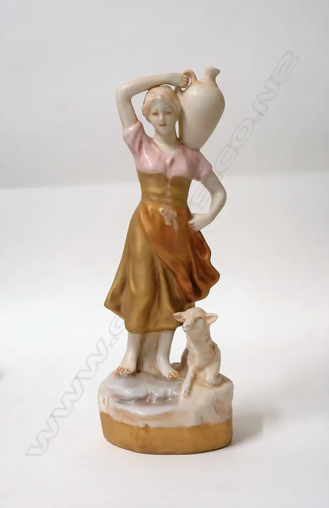 Royal dux figurine of a shepherdess Image 1++