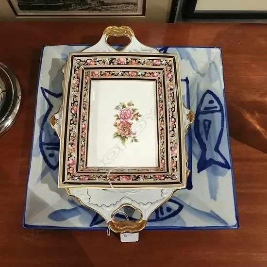 GERMAN PORCELAIN DISH+WEDGWOOD +DISH