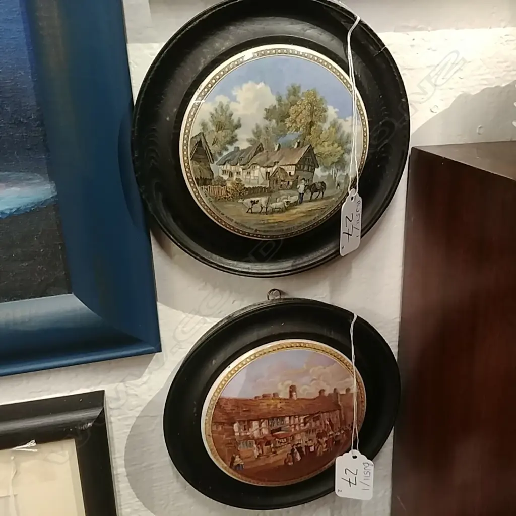 PR PRATTWARE POT LIDS- SHAKESPEARE+HATHAWAY HOUSES Image 1++