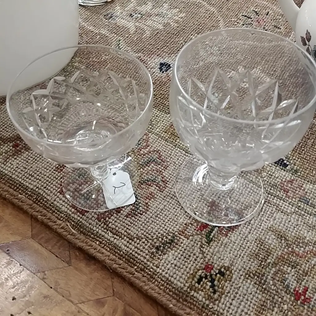 6+6 STUART CRYSTAL WINE GLASSES Image 1++