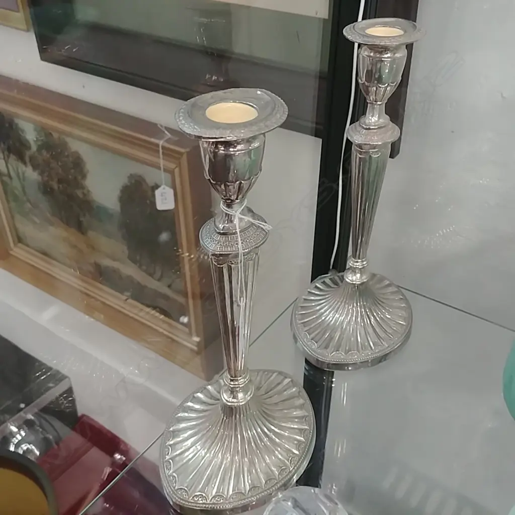 PR S/PLATE ADAMS STYLE CANDLESTICKS Image 1++