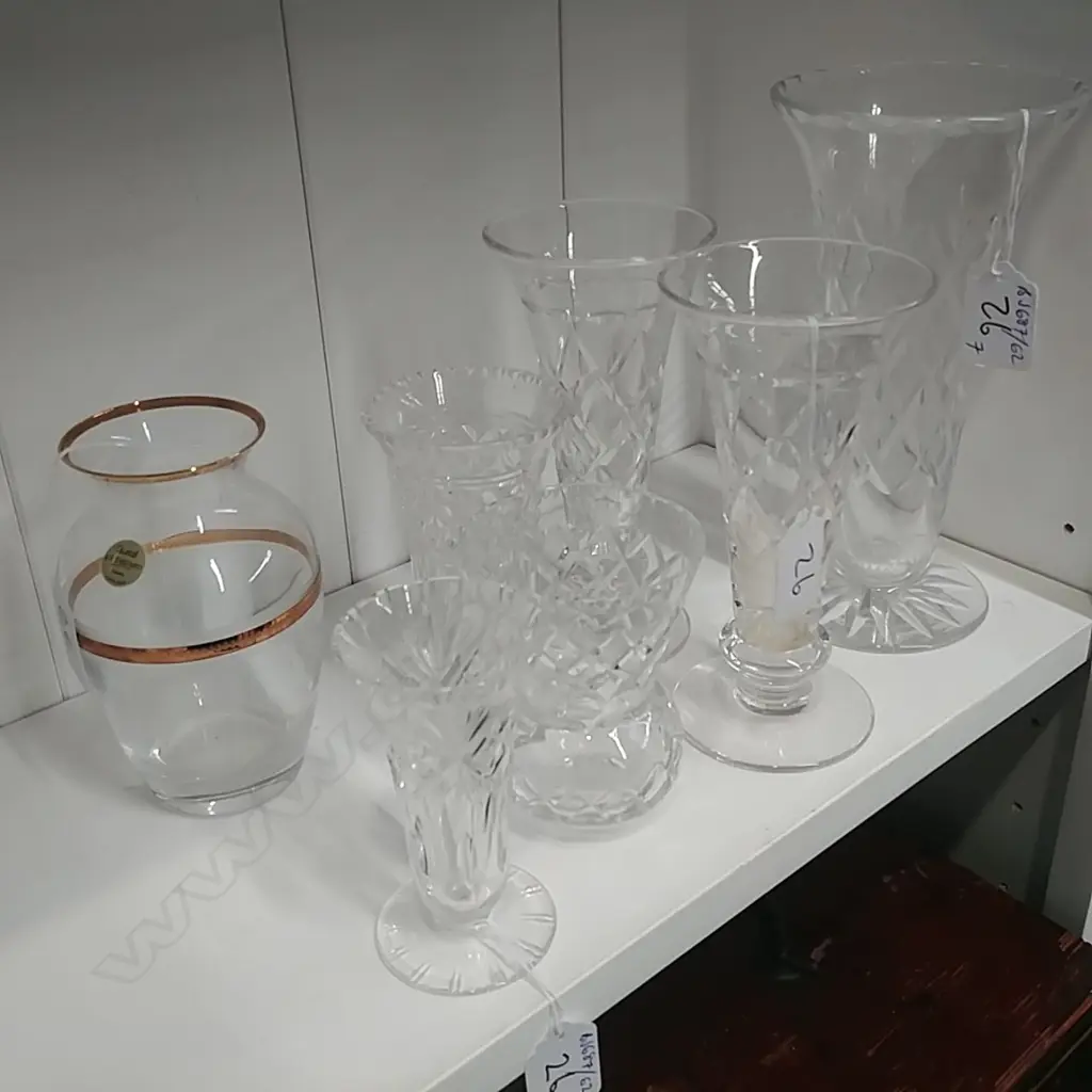 7 ASSTD CRYSTAL VASES Image 1++