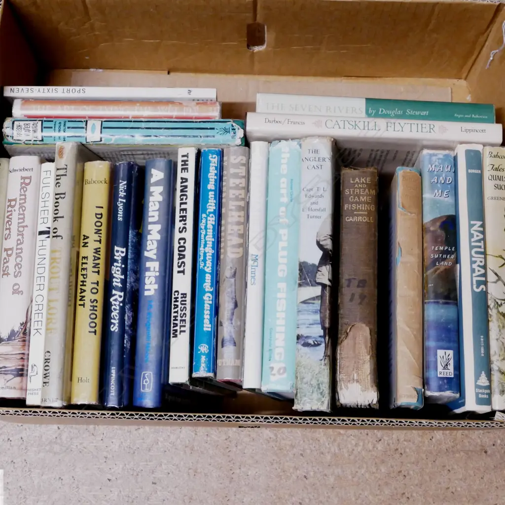 A box of fine assorted fishing books Image 1++