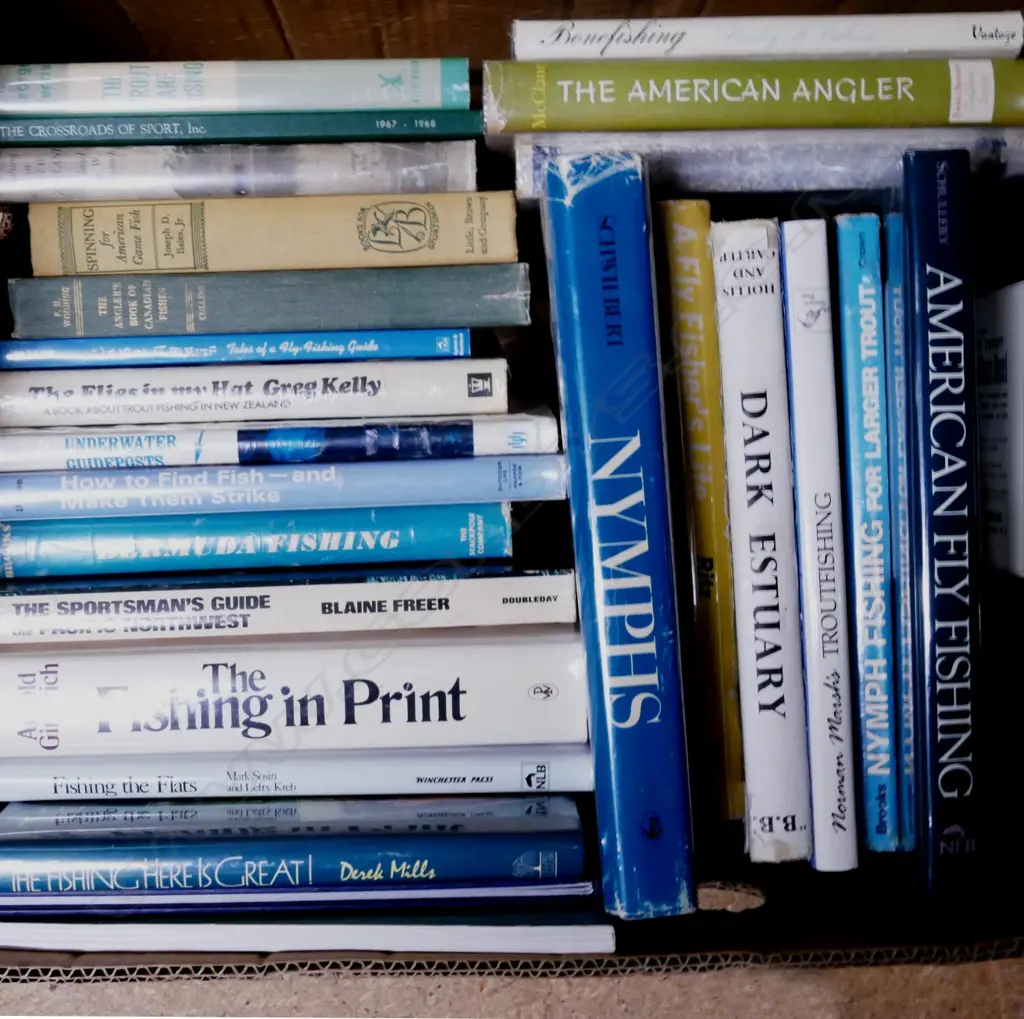 A box of fine assorted fishing books Image 1++