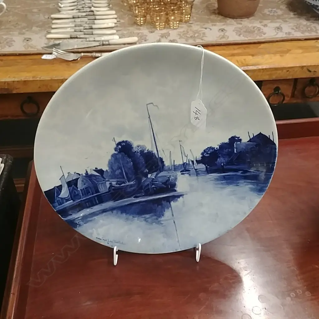 BLUE & WHITE HDPTD DELFT WALL PLATE - SIGNED Image 1++