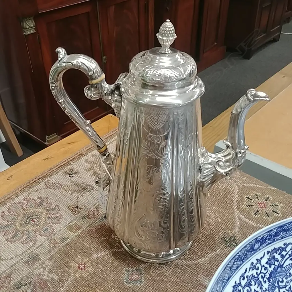 HANDSOME E.P. COFFEE POT - PROVENANCE TO BASE Image 1++