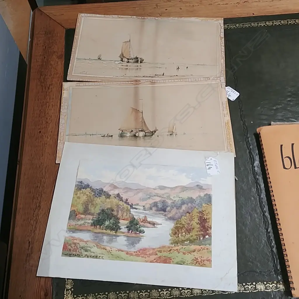 3 OLD ENGLISH PAINTINGS; SHIPPING ETC Image 1++