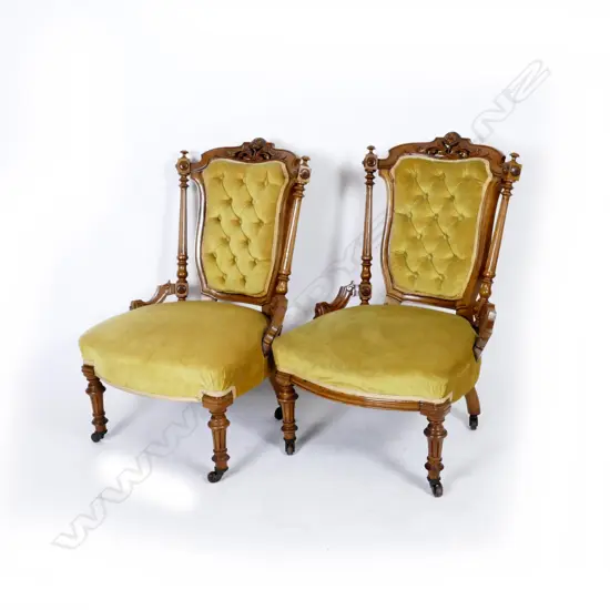 A pair of Victorian parlour chairs