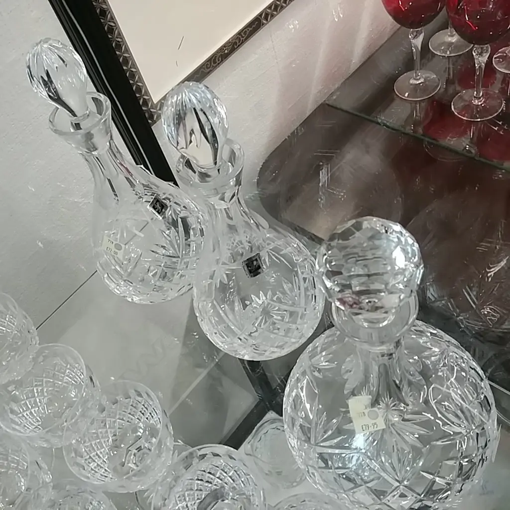 3 EDINBURGH CRYSTAL DECANTERS Image 1++