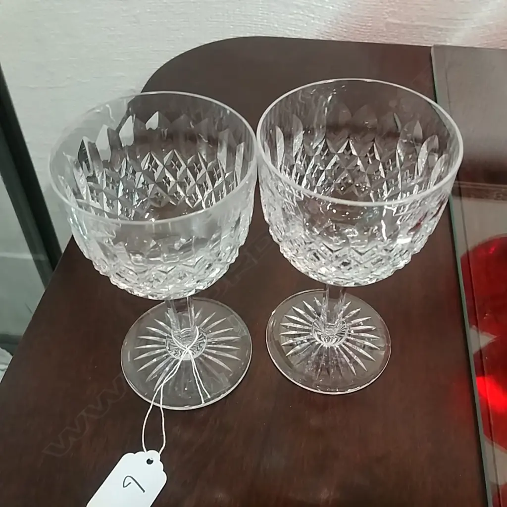 10 TUDOR CRYSTAL WINE GLASSES Image 1++