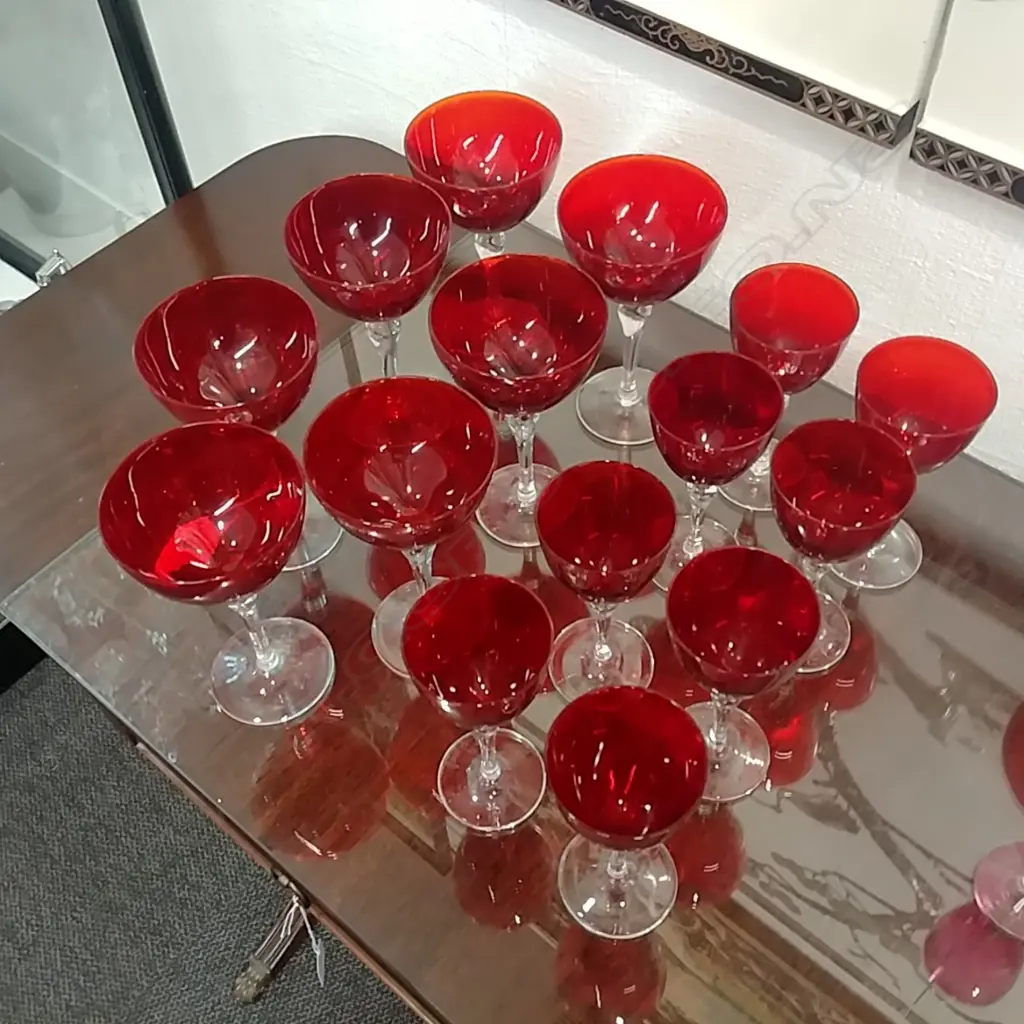2 SETS OF RED GLASSES Image 1++
