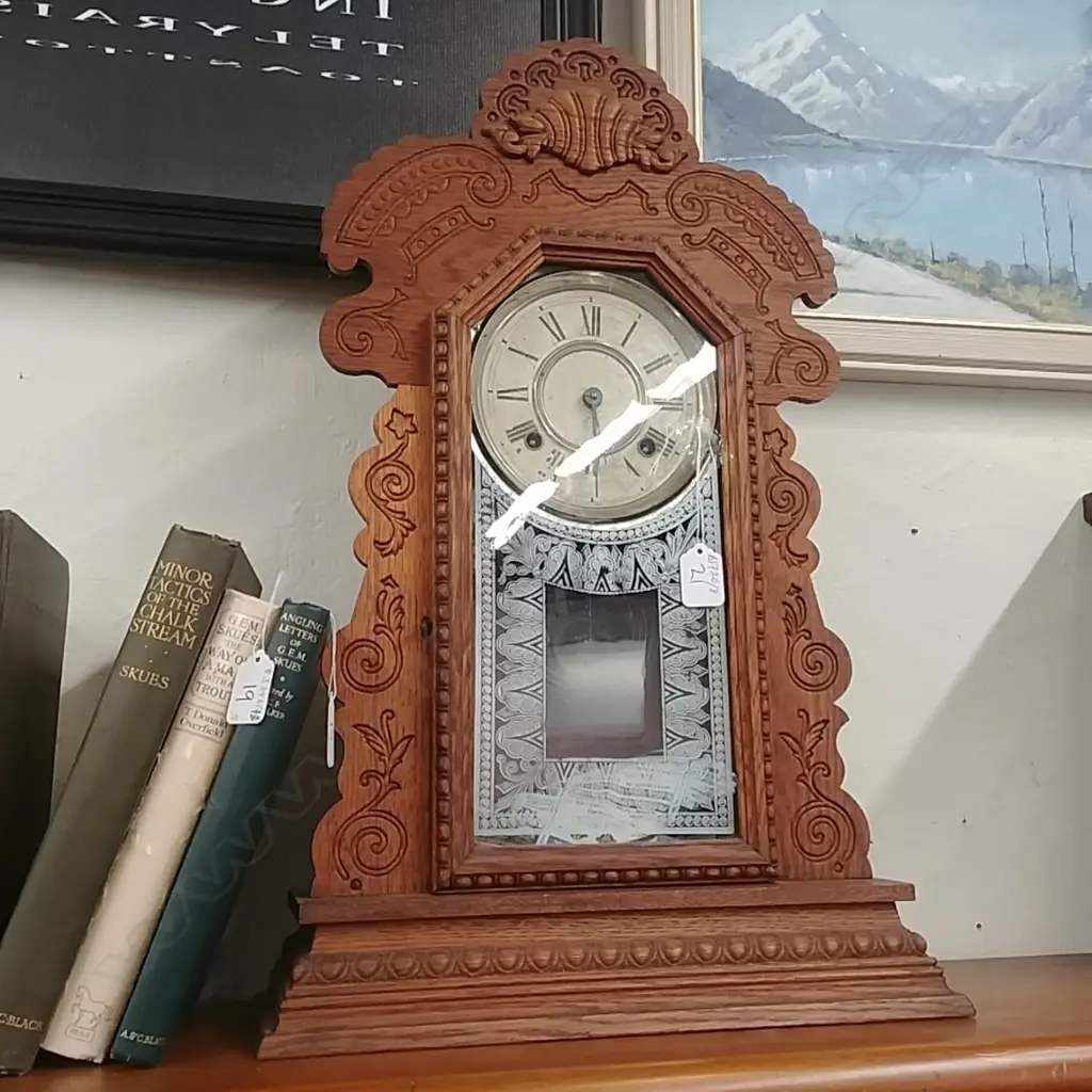 ANSONIA MANTEL CLOCK (W PEND. & KEY) Image 1++