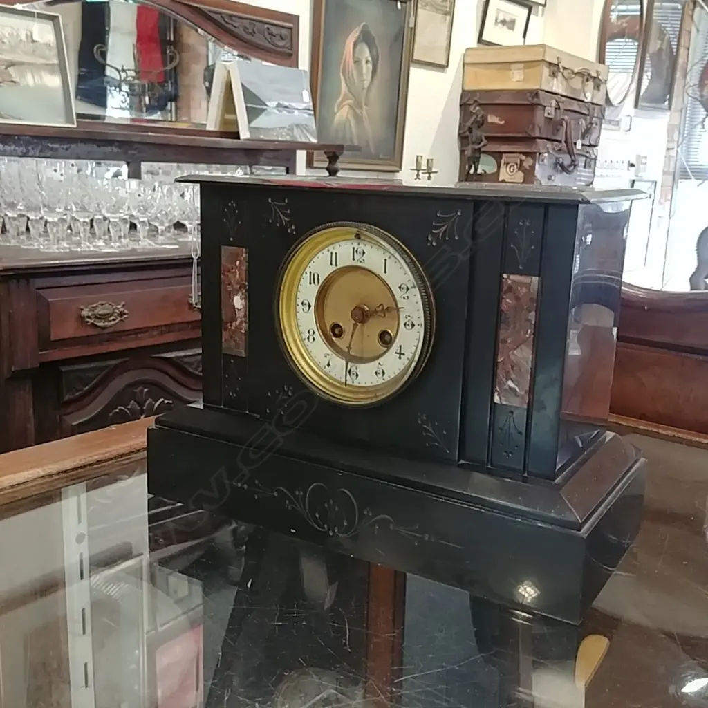 MARBLE MANTLE CLOCK Image 1++