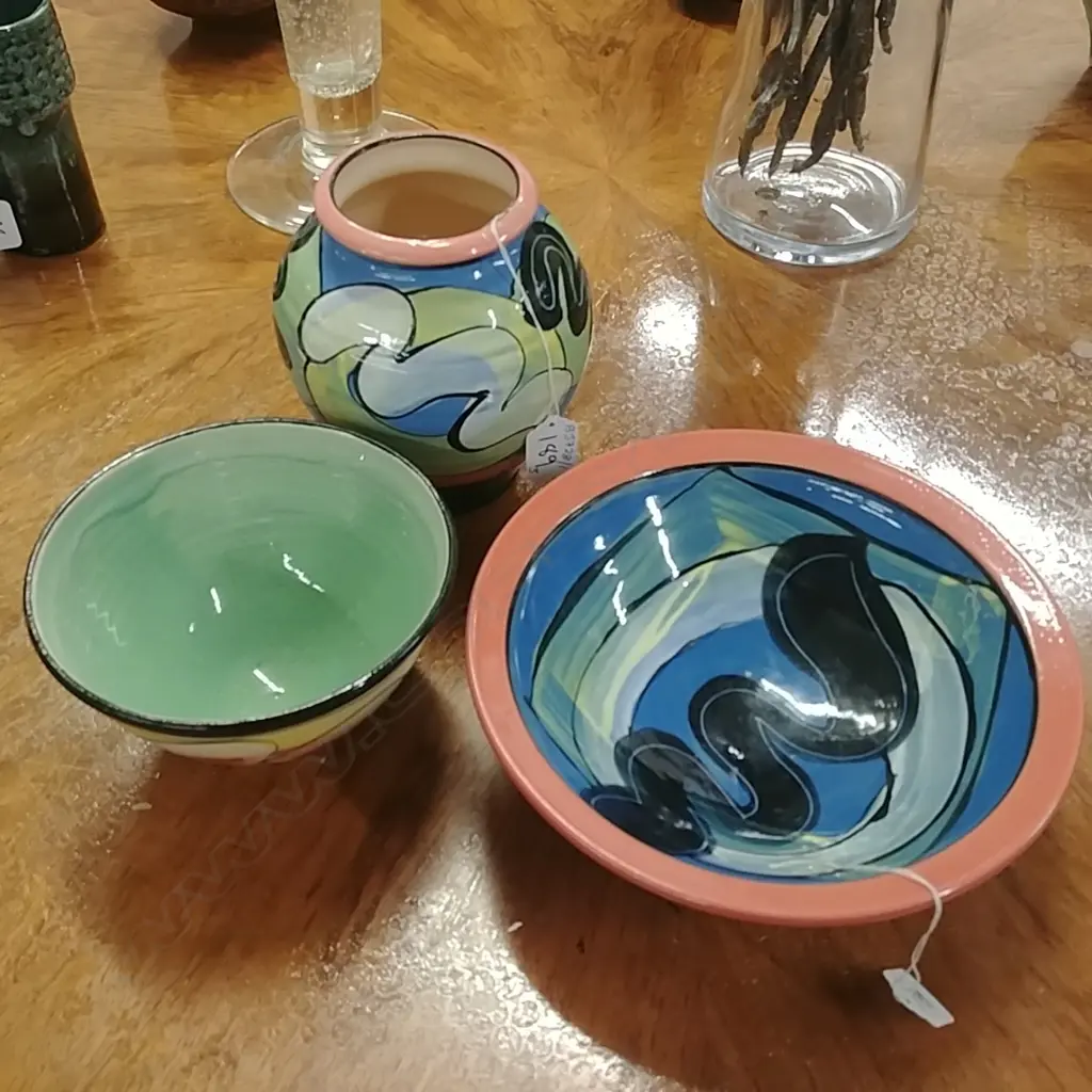 THREE PIECES OF VAN DER PUTTEN POTTERY Image 1++