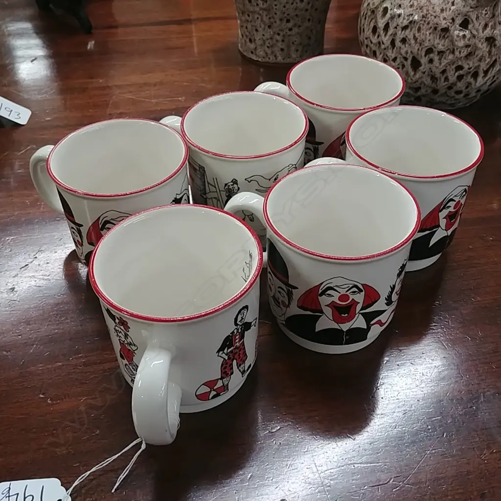 SIX CROWN LYNN CLOWN MUGS Image 1++