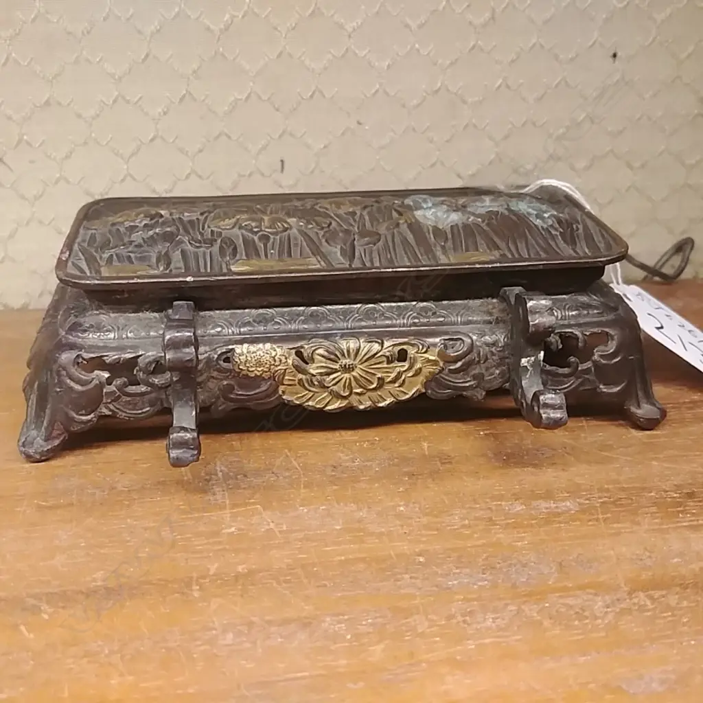 (13101) ART NOUVEAU JAPANESE IRIS INKSTAND 3 POT Image 1++