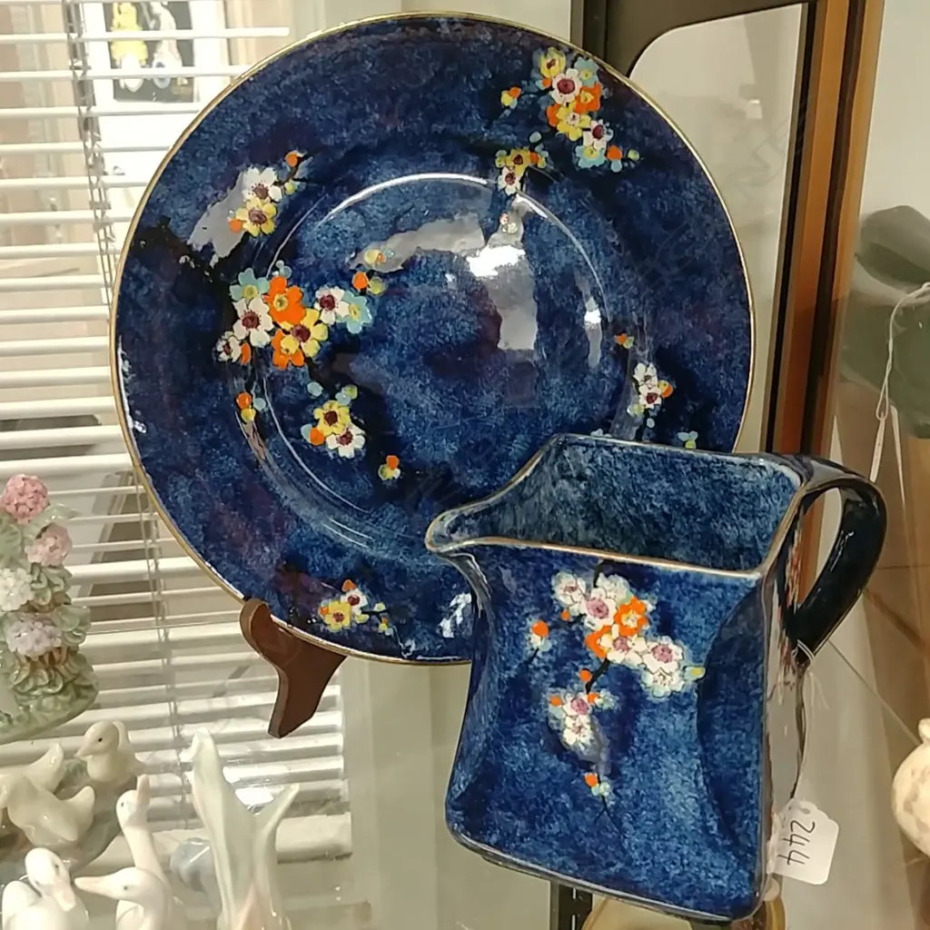 FLORAL CHINA JUG & PLATE Image 1++