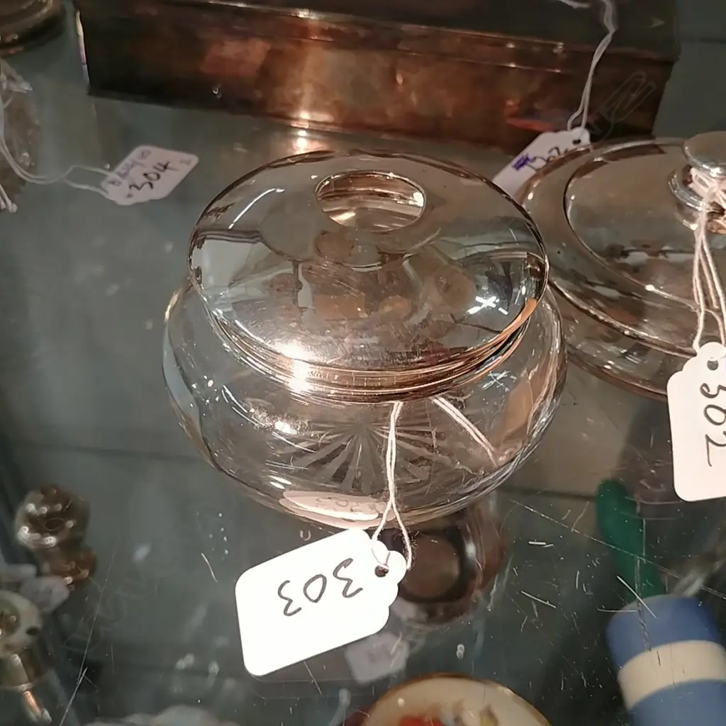 [13420] SILVER LIDDED VANITY BOX Image 1++