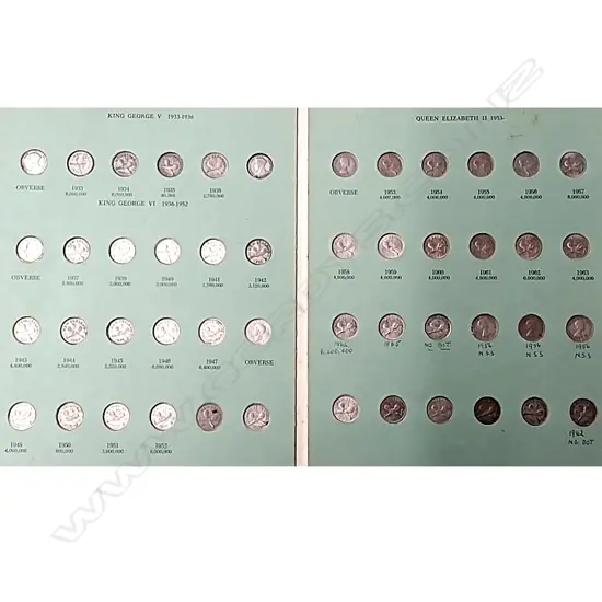 THE NZ THREEPENNY COIN ALBUM INCL. 1935