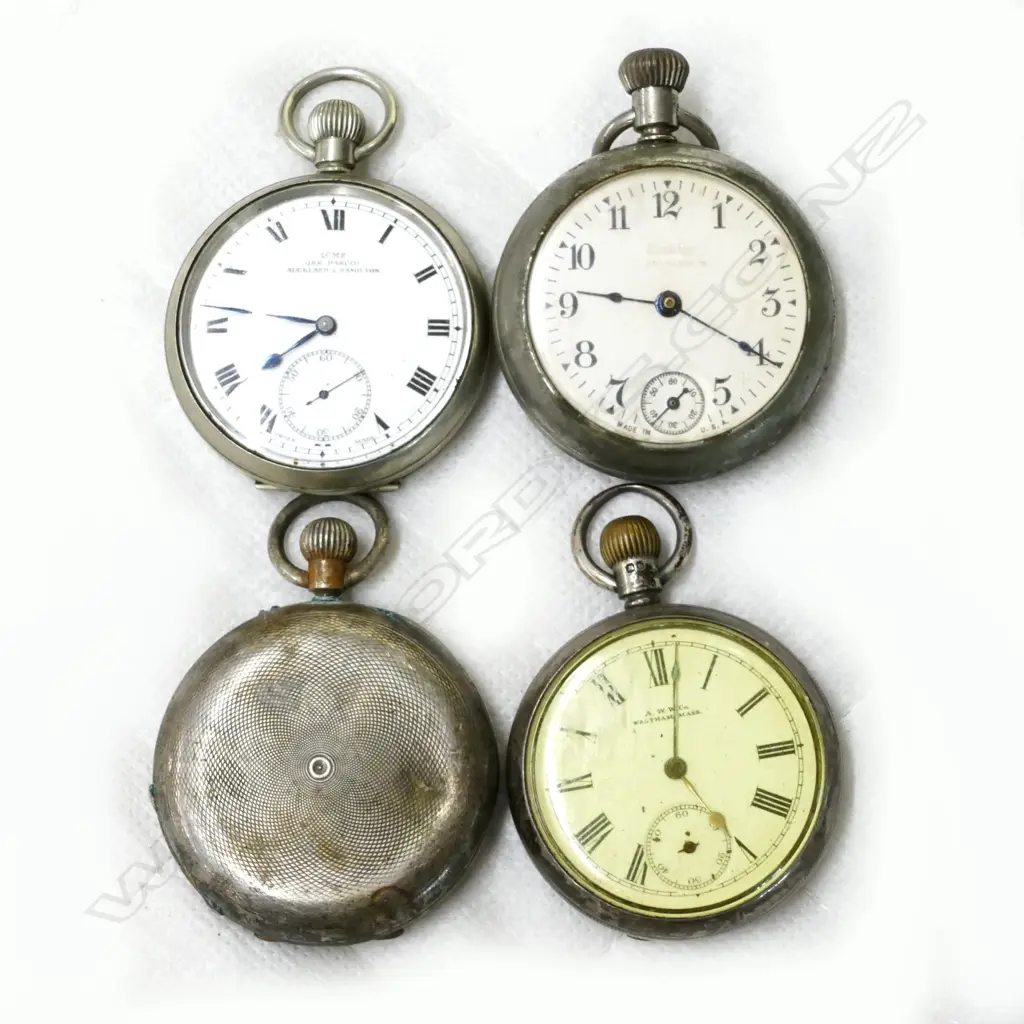 BAG 4 POCKET WATCHES (2 SIL. & 2 S.P.) AS IS Image 1++