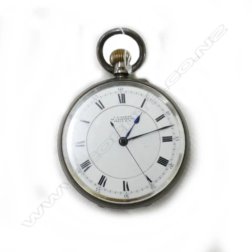 SILVER POCKET WATCH - V.H.WARING Image 1++
