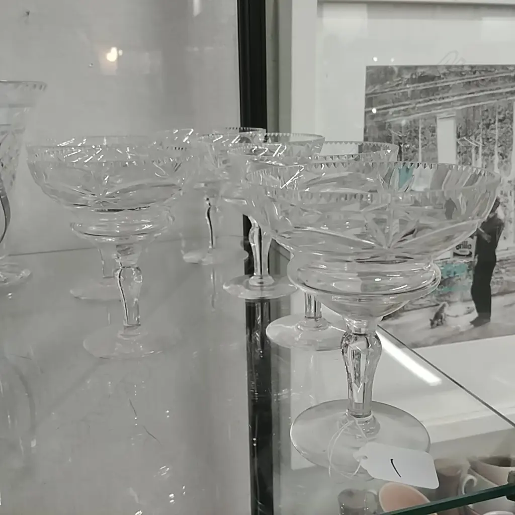 6 WEBB CORBETT CRYSTAL STEMMED SUNDAES/COCKTAILS Image 1++