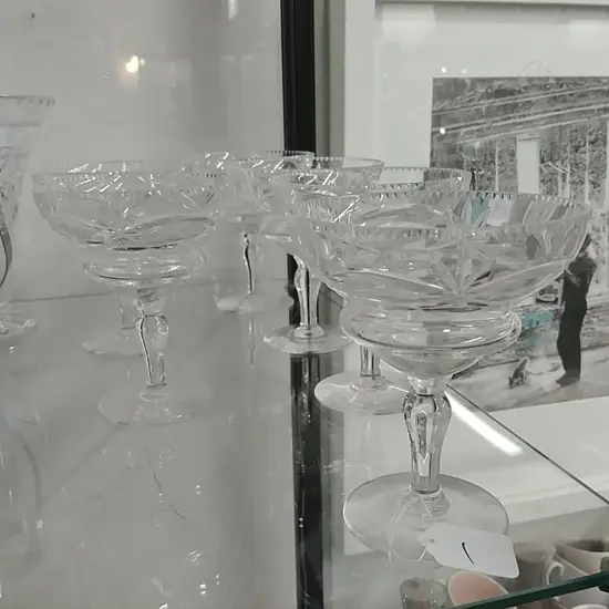 6 WEBB CORBETT CRYSTAL STEMMED SUNDAES/COCKTAILS