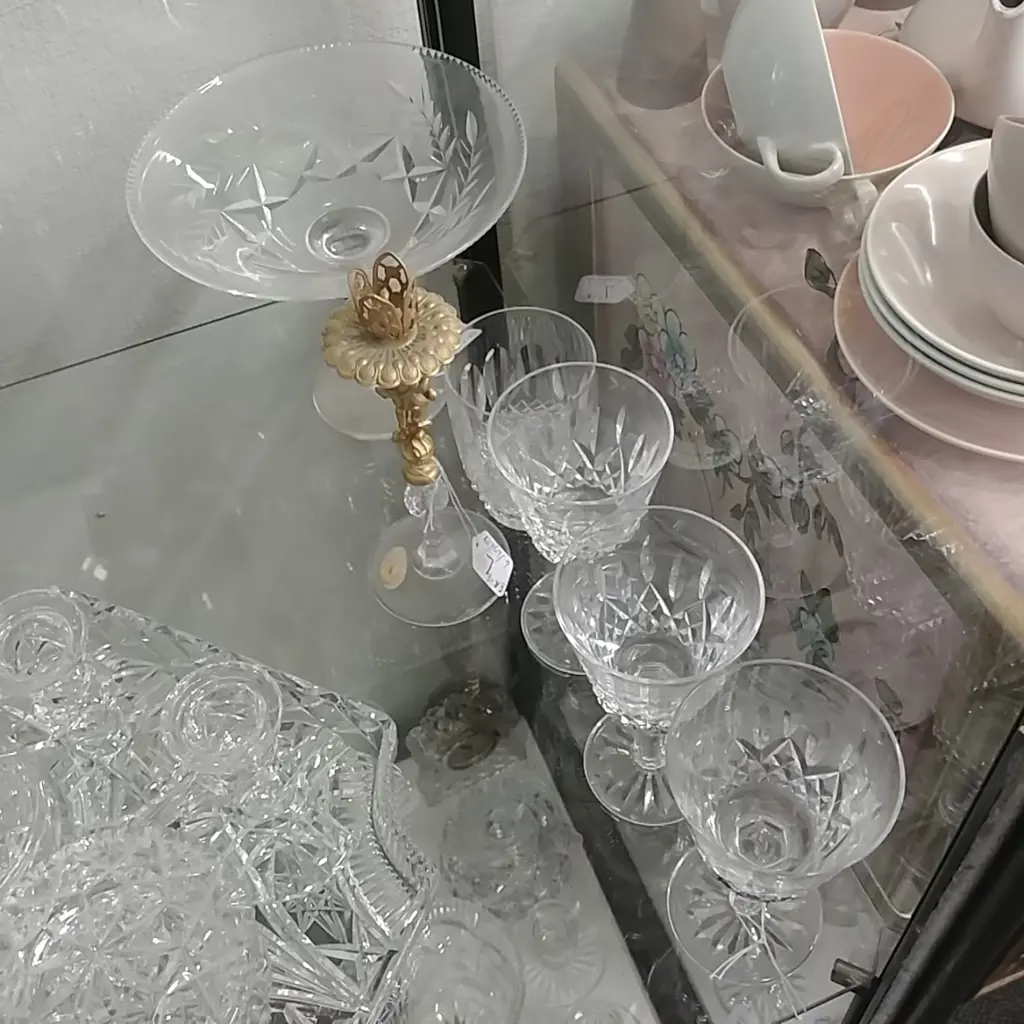 4 W/FORD GLASSES-CRYSTAL COMPORT- CANDLESTICK Image 1++
