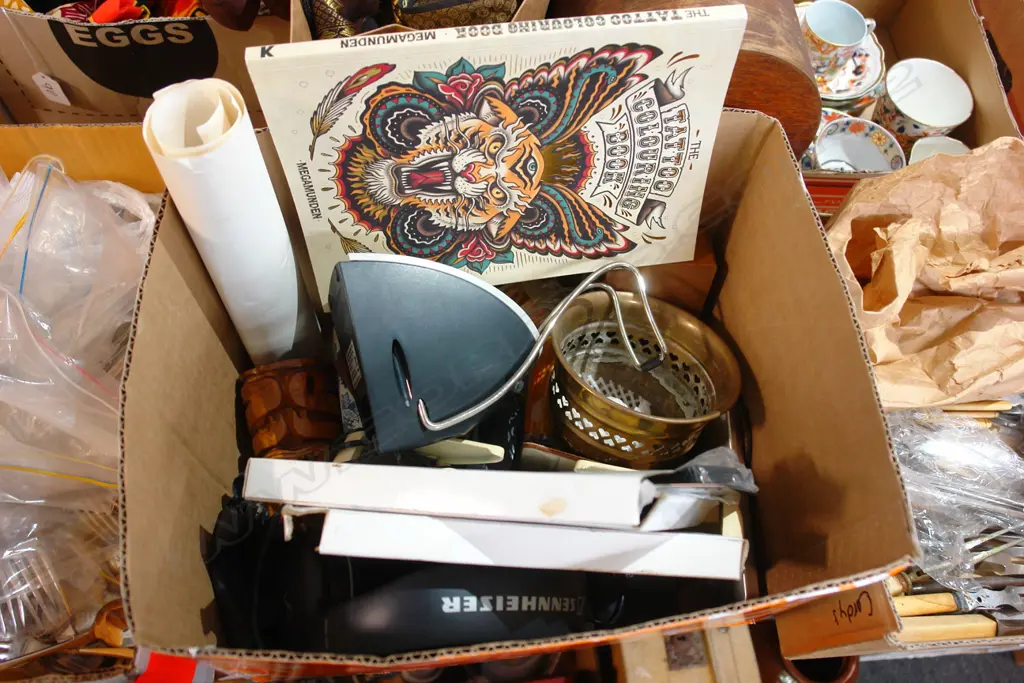 BOX CHINA & GLASSWARE-(EGG CODDLERS-ORNS-VASES-ETC Image 1++