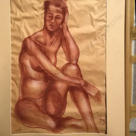 Foster Clark 'Nude 1' and 'Red Nude' signed Foz