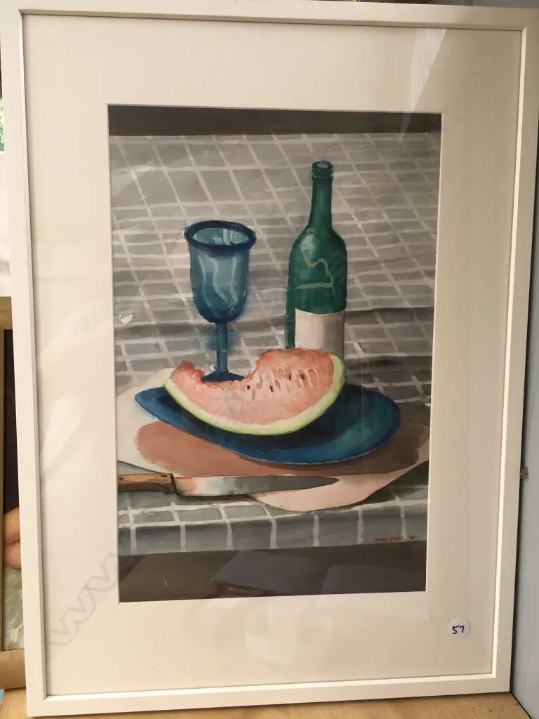 Foster Clark Watermelon & Wine 56 x 77 w/c '97 Image 1++