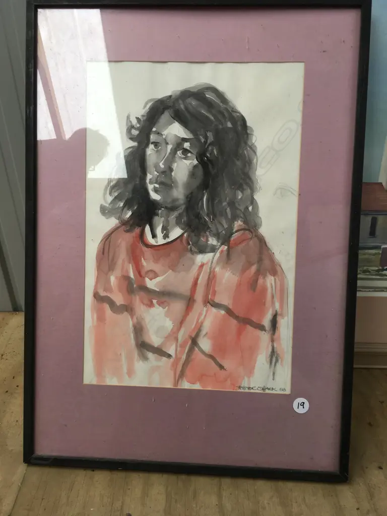 Foster Clark Girl in Red Top & Nude with Parrot Image 1++