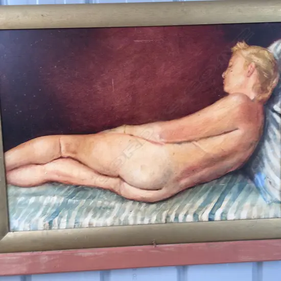 Foster Clark Head 2 Elam, oil & 'Nude 2', acrylic