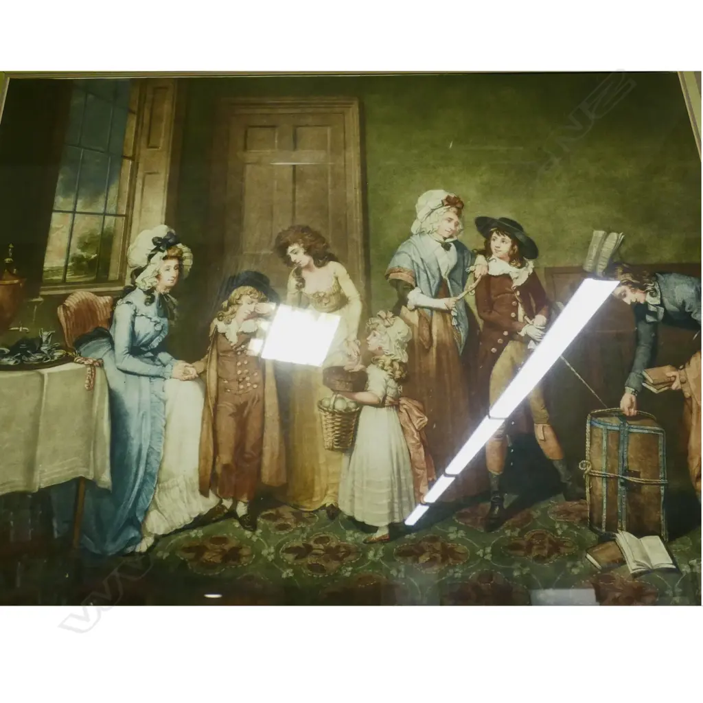 A pair of large framed early coloured lithographs Image 1++