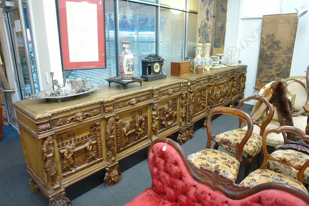 LARGE GILT ORNATE SIDEBOARD Image 1++