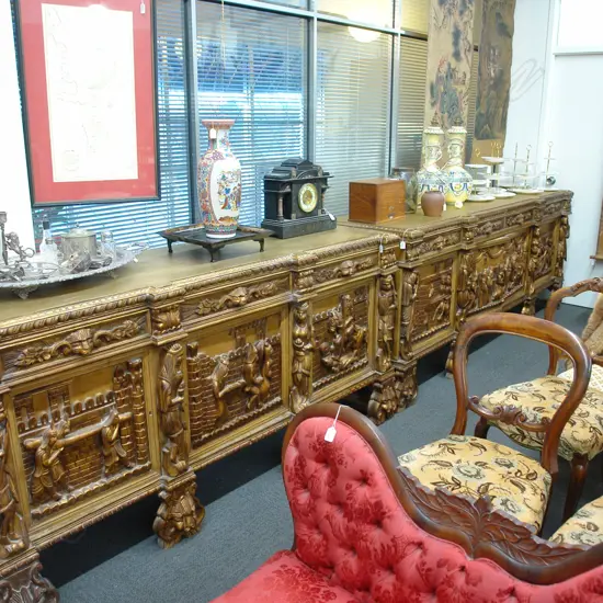 LARGE GILT ORNATE SIDEBOARD