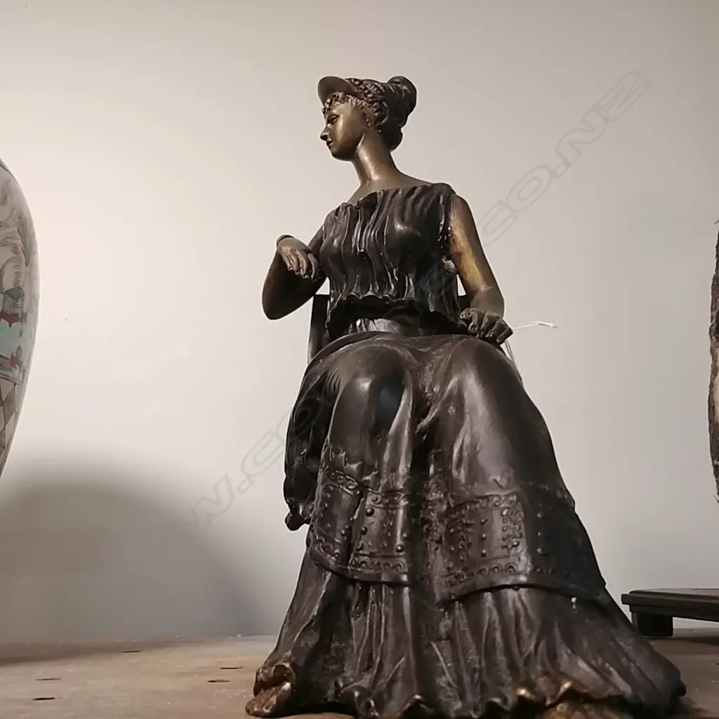 BRONZE SEATED LADY Image 1++