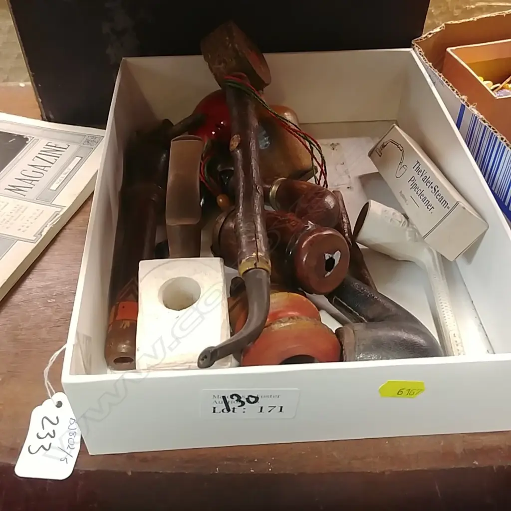 TRAY OF ASSTD PIPES INCL. CLAY Image 1++