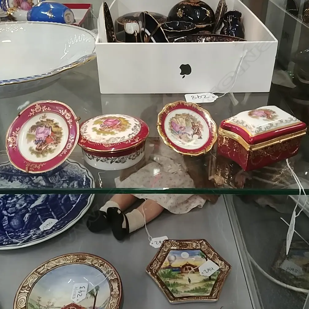 4PCS RED LIMOGE CHINA Image 1++