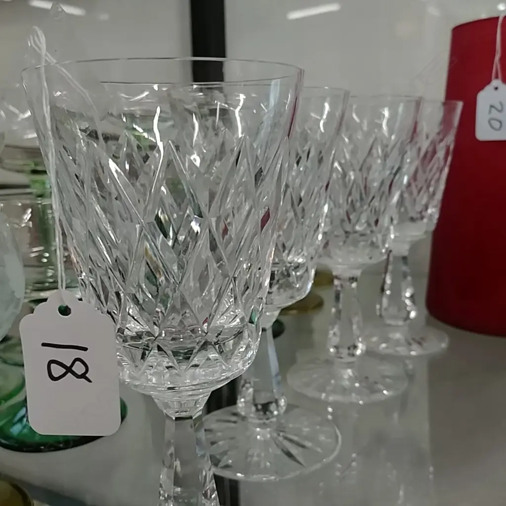 WATERFORD - 4 X LISMORE WINE GLASSES Image 1++
