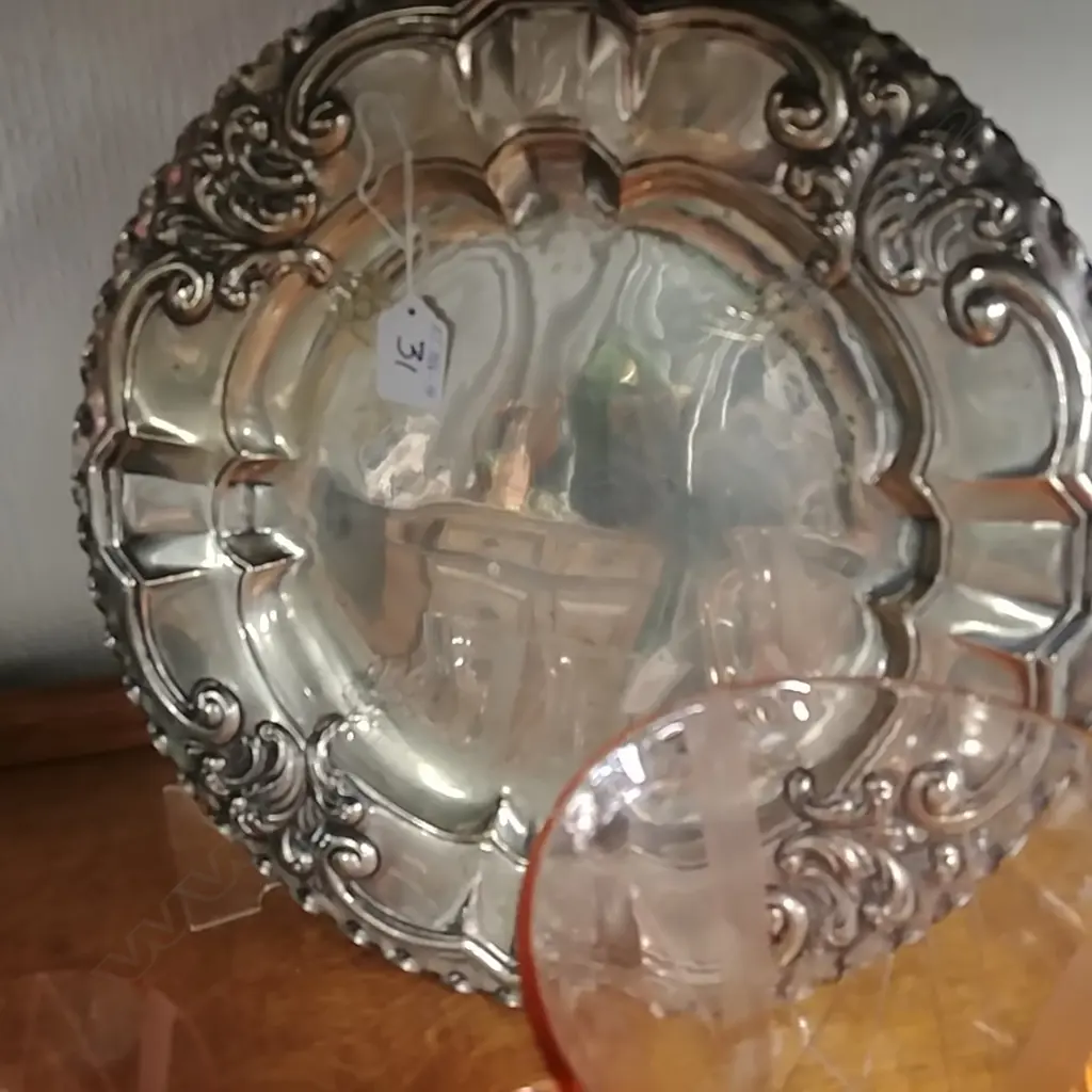 EURO '800 SILVER DISH EMBOSSED Image 1++