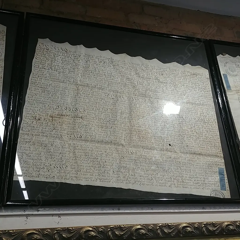 4 FRAMED 18TH CENTURY DOCUMENTS Image 1++