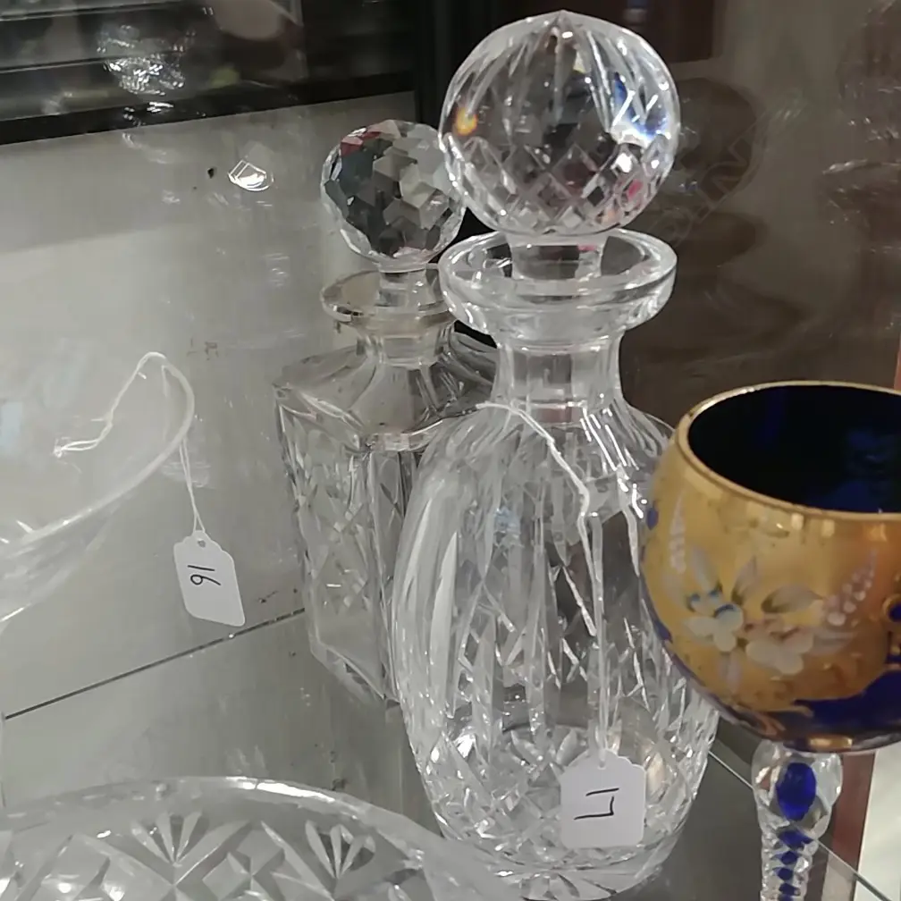2 CRYSTAL DECANTERS Image 1++