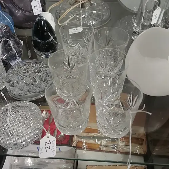 6 CRYSTAL WISKEY TUMBLERS