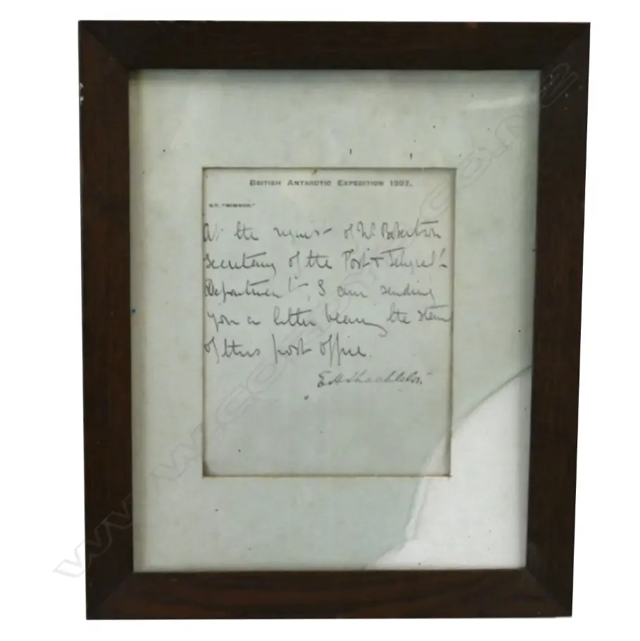FRAMED  PRINTED BRITISH ANTARCTIC LETTER Image 1++