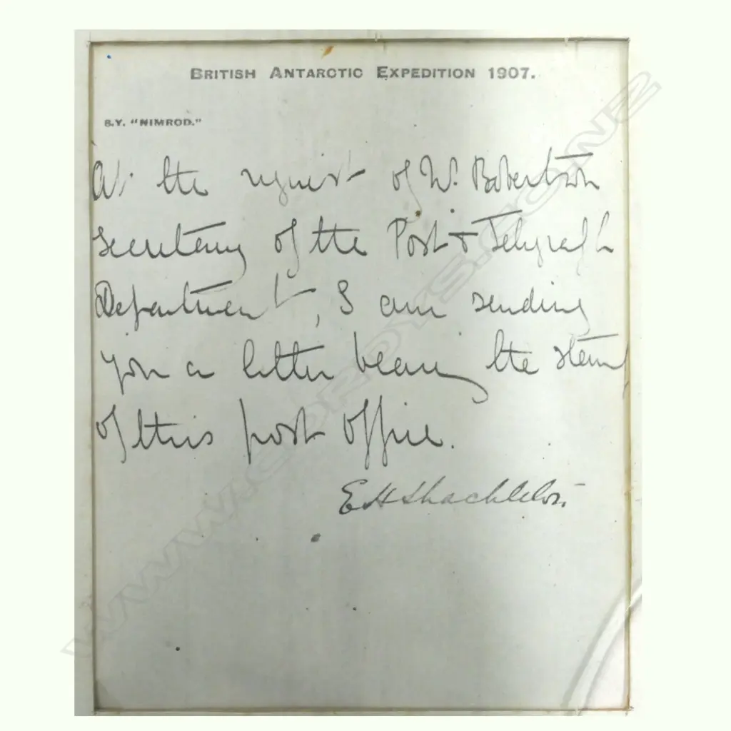 FRAMED  PRINTED BRITISH ANTARCTIC LETTER Image 1++
