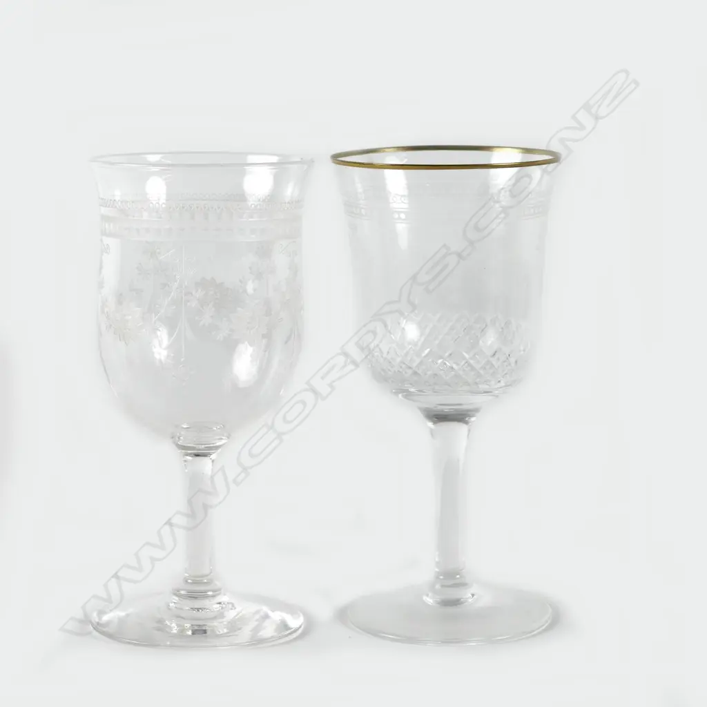 13 Stuart etched crystal small wine glasses Image 1++