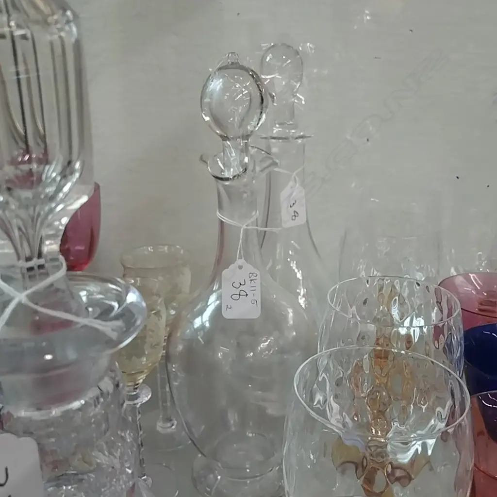 VAL ST. LAMBERT CRYSTAL DECANTER PLUS ONE OTHER Image 1++