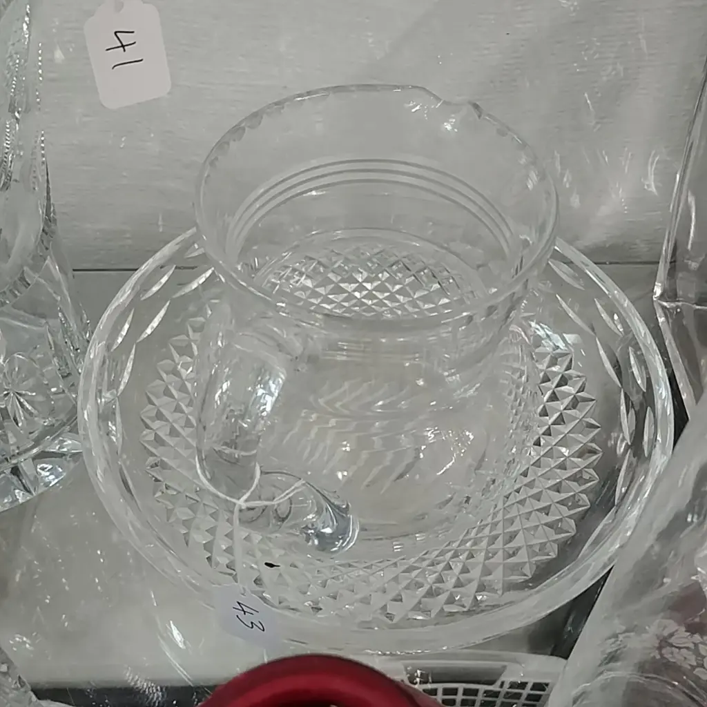 CRYSTAL JUG & BOWL Image 1++