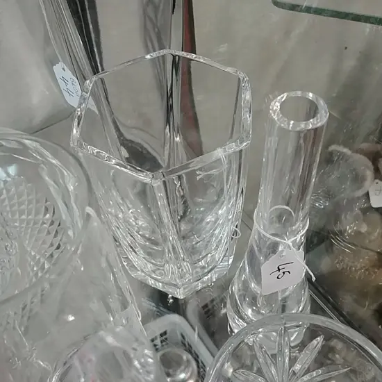 TWO VAL ST. LAMBERT HEAVY CRYSTAL VASES